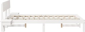 vidaXL Σκελετός Κρεβατιού Λευκό 140 x 200 cm Στερεά ξυλεία πεύκου