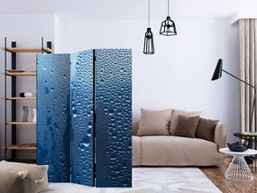 Διαχωριστικό με 3 τμήματα - Water drops on blue glass [Room Dividers]