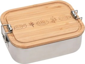 Laessig Φαγητοδοχείο inox με καπάκι bamboo, Garden Explorer
