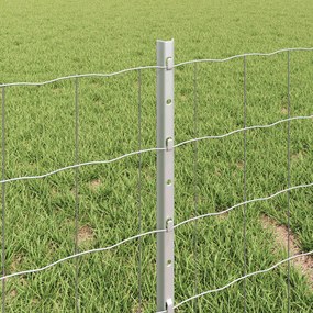 vidaXL Περίφραξη Euro με Στήλη 50 x 0,4 μ Γαλβανισμένος Χάλυβας Ασημί