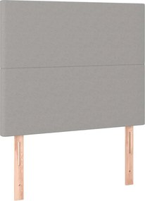 vidaXL Κρεβάτι Boxspring με Στρώμα Ανοιχτό Γκρι 80x200 εκ. Υφασμάτινο