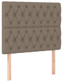 vidaXL Κρεβάτι Boxspring με Στρώμα &amp; LED Taupe 100x200 εκ. Υφασμάτινο