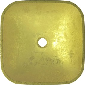 vidaXL Νιπτήρας Χρυσός 42x42x14 εκ. Γυάλινος