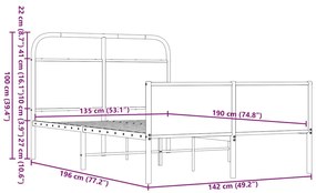 ΠΛΑΙΣΙΟ ΚΡΕΒΑΤΙΟΥ ΧΩΡ. ΣΤΡΩΜΑ ΚΑΦΕ ΔΡΥΣ 135X190ΕΚ. ΕΠ. ΞΥΛΟ 4100499