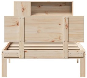 vidaXL Κρεβάτι Βιβλιοθήκη Χωρίς Στρώμα 75x190 εκ Μασίφ Ξύλο Πεύκο