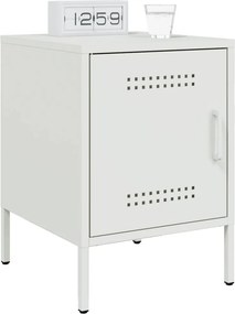 vidaXL Κομοδίνο Λευκό 36x39x50,5 εκ. από Χάλυβα
