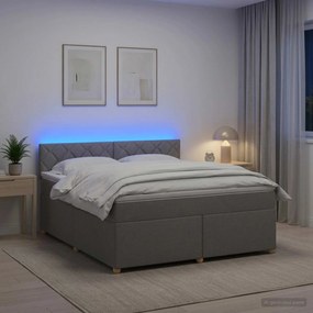 vidaXL Κρεβάτι box spring με στρώμα Ανοιχτό γκρι 140 x 190 cm Ύφασμα