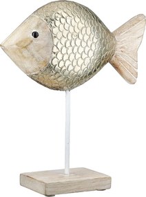 Stand Relief Fish Mango Wood Φυσικά Χρώματα 21X7X25Cm 21X7X25Cm