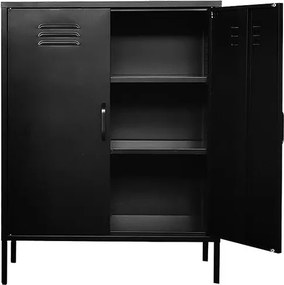 Ντουλάπα μεταλλική Nextdeco δίφυλλη μαύρη Υ102x80x40εκ.