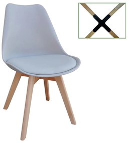 Καρέκλα Martin ΕΜ136,40 Grey 49x54x82cm Σετ 4τμχ Ξύλο,Πολυπροπυλένιο