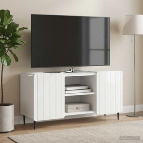 VidaXL Ντουλάπι TV 102 x 34,5 x 52 εκ Γυαλιστερό Λευκό