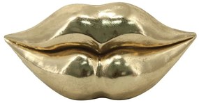 Διακοσμητικό Αντικείμενο Lips 65217 29x9,5cm Gold Πολυρεσίνη