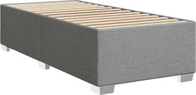 vidaXL Κρεβάτι Boxspring με Στρώμα Ανοιχτό Γκρι 90x190 εκ. Υφασμάτινο