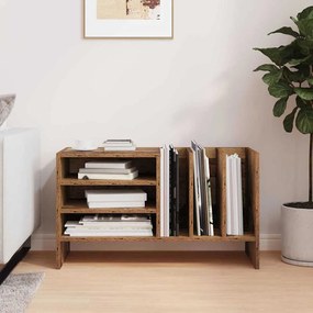 vidaXL Ντουλάπι δίσκων βινυλίου με ράφι Παλιό ξύλο 78,5 x 35 x 45 εκ