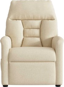 vidaXL Πολυθρόνα Μασάζ Ανακλινόμενη Ηλεκτρική Κρεμ Υφασμάτινη