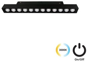 Μαγνητικό Φωτιστικό Ράγας LED 13W IP20 3000K Magnetic Viokef 4244402S Μαύρο