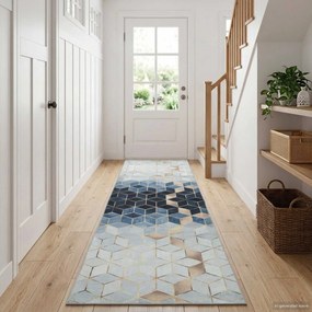 vidaXL Χαλί Runner LESAKA Ασημί 50 x 150 cm Διαμαντένιο βελούδο
