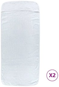 vidaXL Πετσέτες Θαλάσσης 2 τεμ. Λευκές 75 x 200 εκ. Ύφασμα 400 GSM