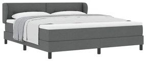 vidaXL Κρεβάτι box spring με στρώμα Σκούρο γκρι 180 x 200 cm ύφασμα