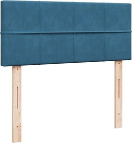vidaXL Κρεβάτι Boxspring με Στρώμα Μπλε 120x200 εκ. Βελούδινο