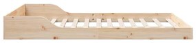 vidaXL Σκελετός Κρεβατιού Καφέ 135 x 190 cm Μασίφ ξύλο πεύκου