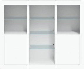 vidaXL Μπουφέδες με Φώτα LED 3 τεμ. Λευκοί από Επεξεργασμένο Ξύλο