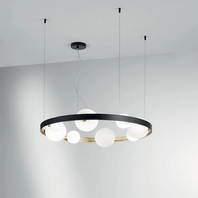 Φωτιστικό Οροφής Κρεμαστό I-Sonetto-S8 G9 150x76x4cm Black-Gold Luce Ambiente Design