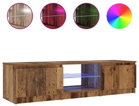 vidaXL Έπιπλο Τηλεόρασης LED Όψη Παλαιού Ξύλου 140x40x36εκ