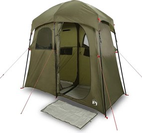 vidaXL Σκηνή Ντους 2 Ατόμων Αδιάβροχη Πράσινη Λαδί