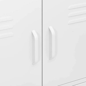 vidaXL Ντουλάπι Αποθήκευσης Λευκό 80 x 35 x 101,5 εκ. από Ατσάλι