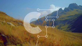 Intra Συλλεκτικό Ξύλινο Παζλ Plywood 4mm - Γραφική χλοώδης πλαγιά με βουνά και κίτρινα λουλούδια Σε Ξύλινο Κουτί - Διαστάσεις: 10x10 cm – 25 κομμάτια