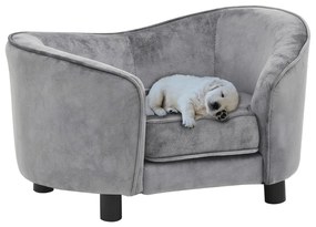 Καναπές - Κρεβάτι Σκύλου Γκρι 69 x 49 x 40 εκ. Βελουτέ
