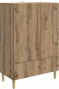 vidaXL Πλαϊνό γραφείο Artisan Δρυς 66 x 34,5 x 95 εκ.