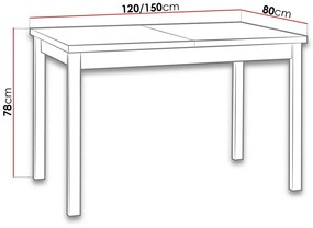 Τραπέζι Victorville 125, Άσπρο, Μαύρο, 76x80x120cm, 30 kg, Επιμήκυνση, Πλαστικοποιημένη μοριοσανίδα, Ξύλο, Μερικώς συναρμολογημένο, Ξύλο: Οξιά