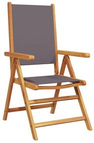 vidaXL Σέτ φαγητού για κήπο 7 pcs Ανθρακί Μασίφ ξύλο ακακίας
