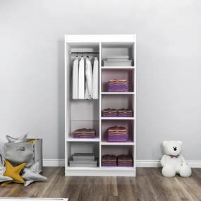 Διφυλλη Ντουλαπα Λευκο AKSER 45x90x180