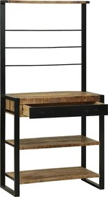vidaXL Ράφι κουζίνας Καφέ και Μαύρο 80 x 40 x 160 cm
