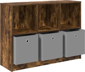 vidaXL Πλαϊνό γραφείο Καπνιστό Δρύς 102 x 32 x 73,5 εκ