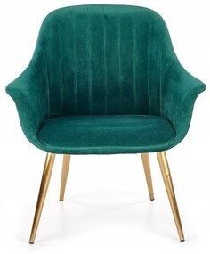 Καρέκλα Houston 1191, Σκούρο πράσινο, Χρυσό, 79x72x60cm, 12 kg, Ταπισερί, Μεταλλικά, Μπράτσα | Epipla1.gr