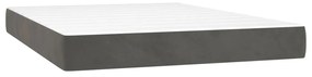 vidaXL Κρεβάτι Boxspring με Στρώμα Σκούρο Γκρι 140x190 εκ. Βελούδινο