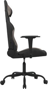 vidaXL Καρέκλα Μασάζ Gaming Μαύρη και Taupe Υφασμάτινη