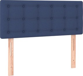 vidaXL Κρεβάτι Boxspring με Στρώμα &amp; LED Μπλε 90x200 εκ. Υφασμάτινο