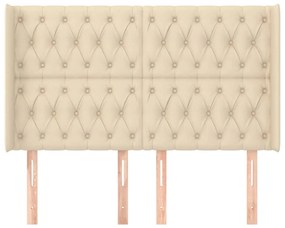 Κεφαλάρι με Πτερύγια Κρεμ 147x16x118/128 εκ. Υφασμάτινο 3119919