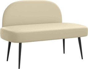 vidaXL Δερμάτινος Πάγκος με Πλάτη Κρεμ 110 x 60 x 76 cm Τεχνητό Δέρμα