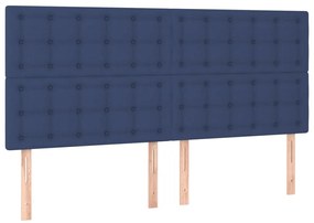 vidaXL Κρεβάτι Boxspring με Στρώμα &amp; LED Μπλε 160x200 εκ. Υφασμάτινο