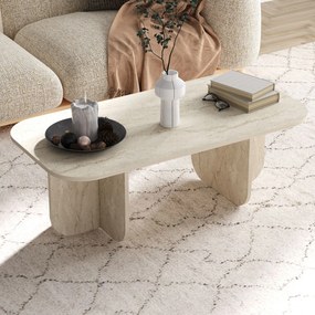 Τραπεζάκι Σαλονιού Τραβερτίνη CATREAL 120x60x41.4