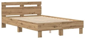 vidaXL Σκελετός Κρεβατιού artisan δρυς 120 x 190 cm Επεξεργασμένο ξύλο