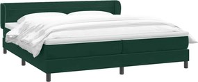 vidaXL Box Spring κρεβάτι με στρώματα σκούρο πράσινο Βελούδινο