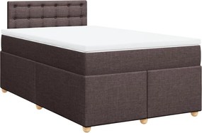 vidaXL Κρεβάτι Boxspring με Στρώμα Σκούρο Καφέ 120x190 εκ Υφασμάτινο