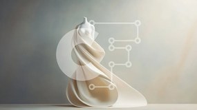 Intra Συλλεκτικό Ξύλινο Παζλ Plywood 4mm - Πλωτό λευκό γλυπτό σε ένα κομψό φόρεμα Σε Ξύλινο Κουτί - Διαστάσεις Puzzle: 10x10 cm – 25 κομμάτια